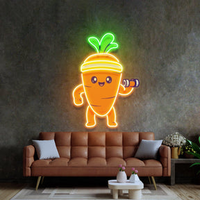 Mighty Baby Carrot Neon Acrylic Artwork