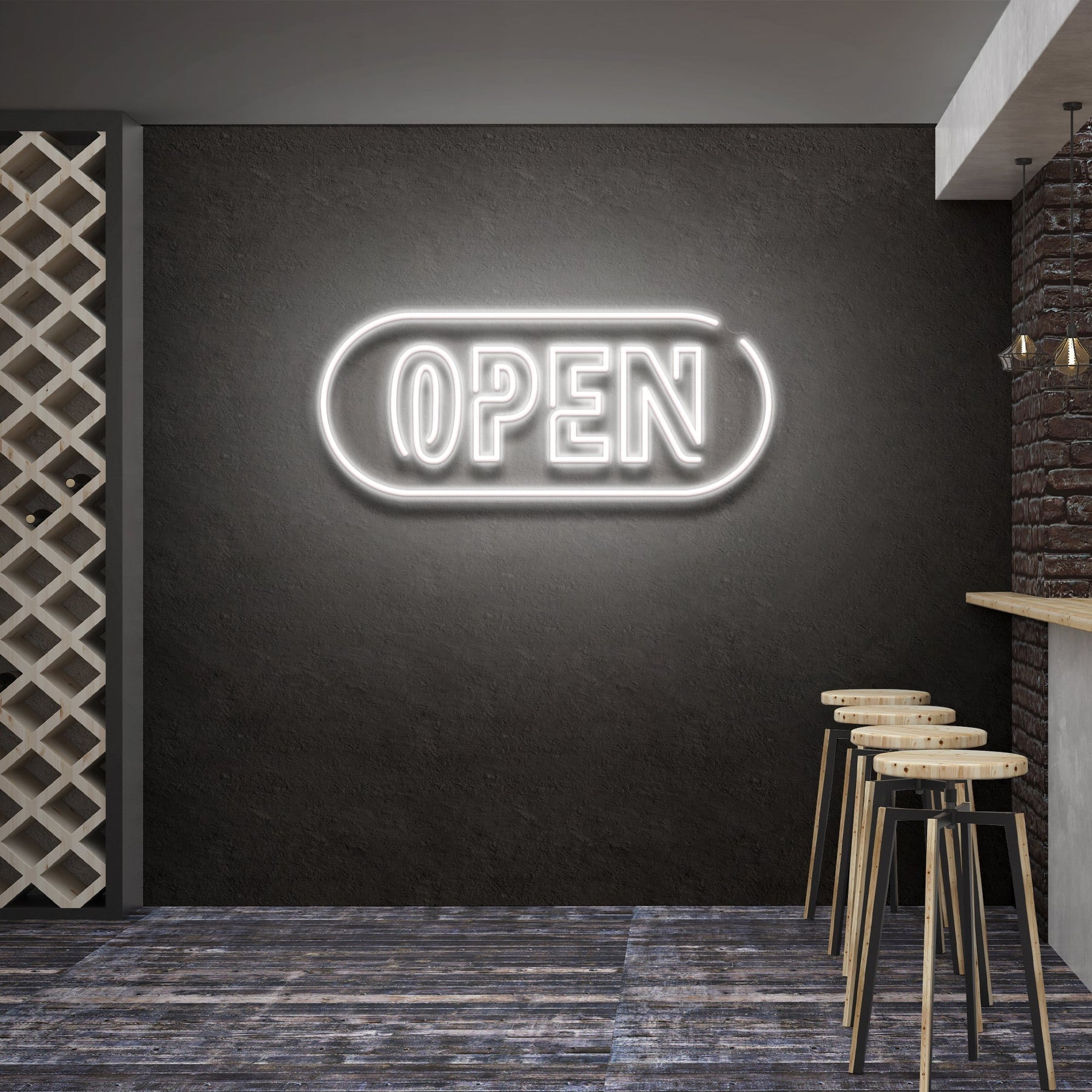 Open 4 Led Neon Sign Light