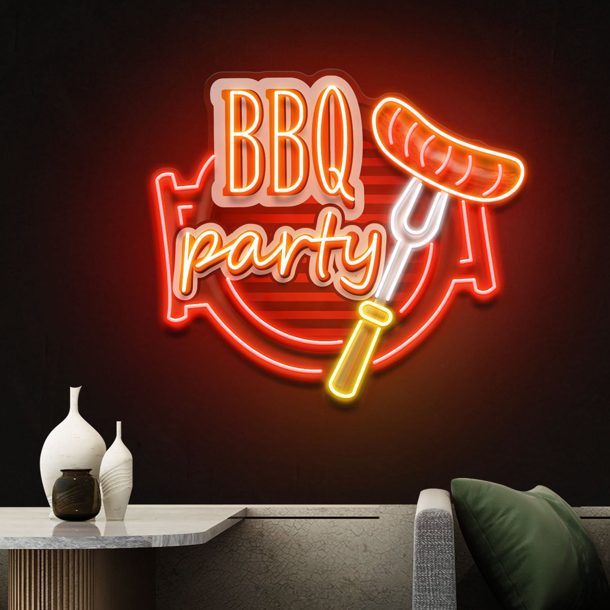 Personalised BBQ Grilling Name Artwork Led Neon Sign Light