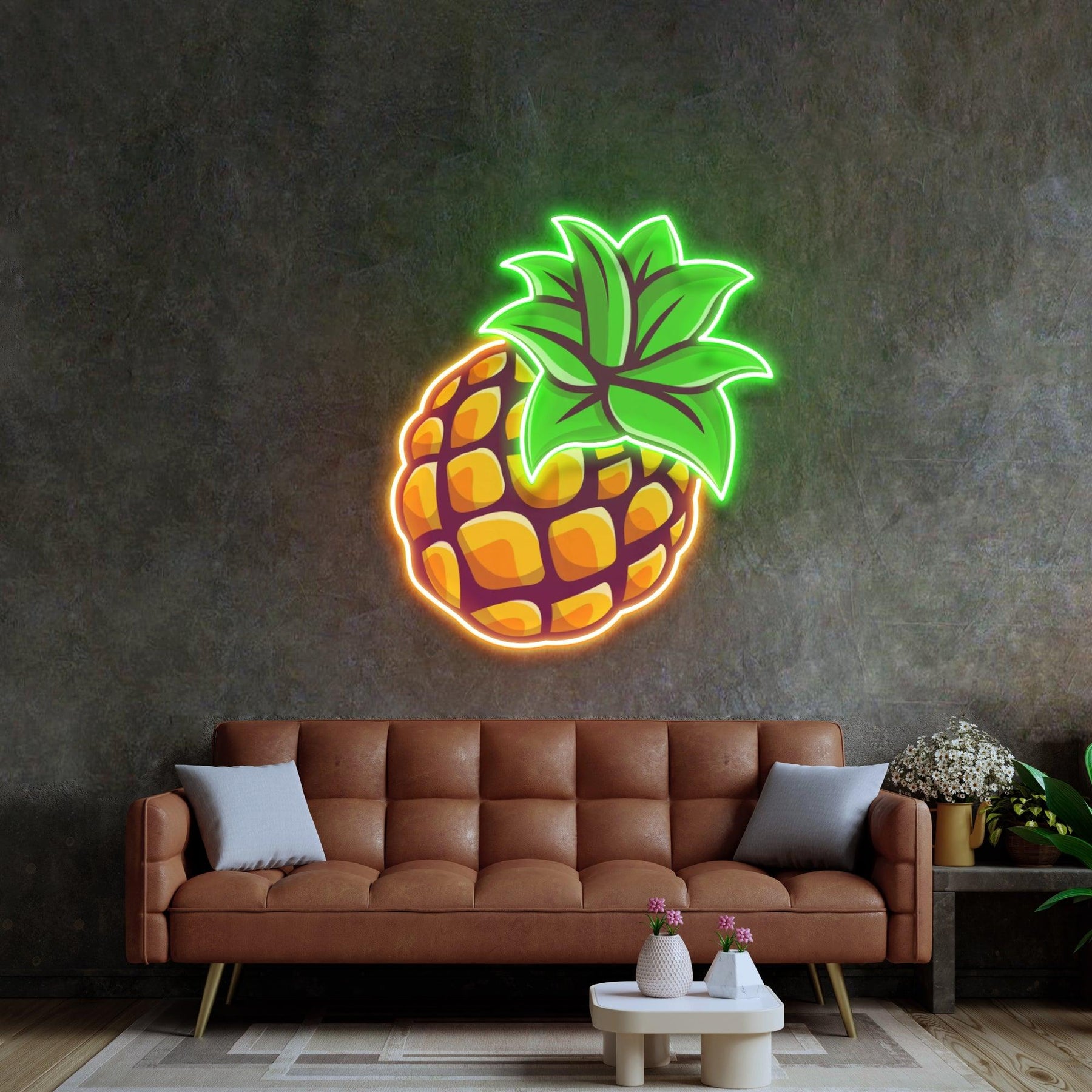 Pineapple Neon Acrylic Artwork