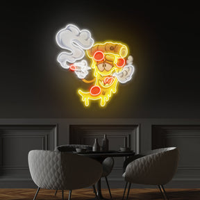 Pizza Slice Cartoon Artwork Led Neon Sign Light