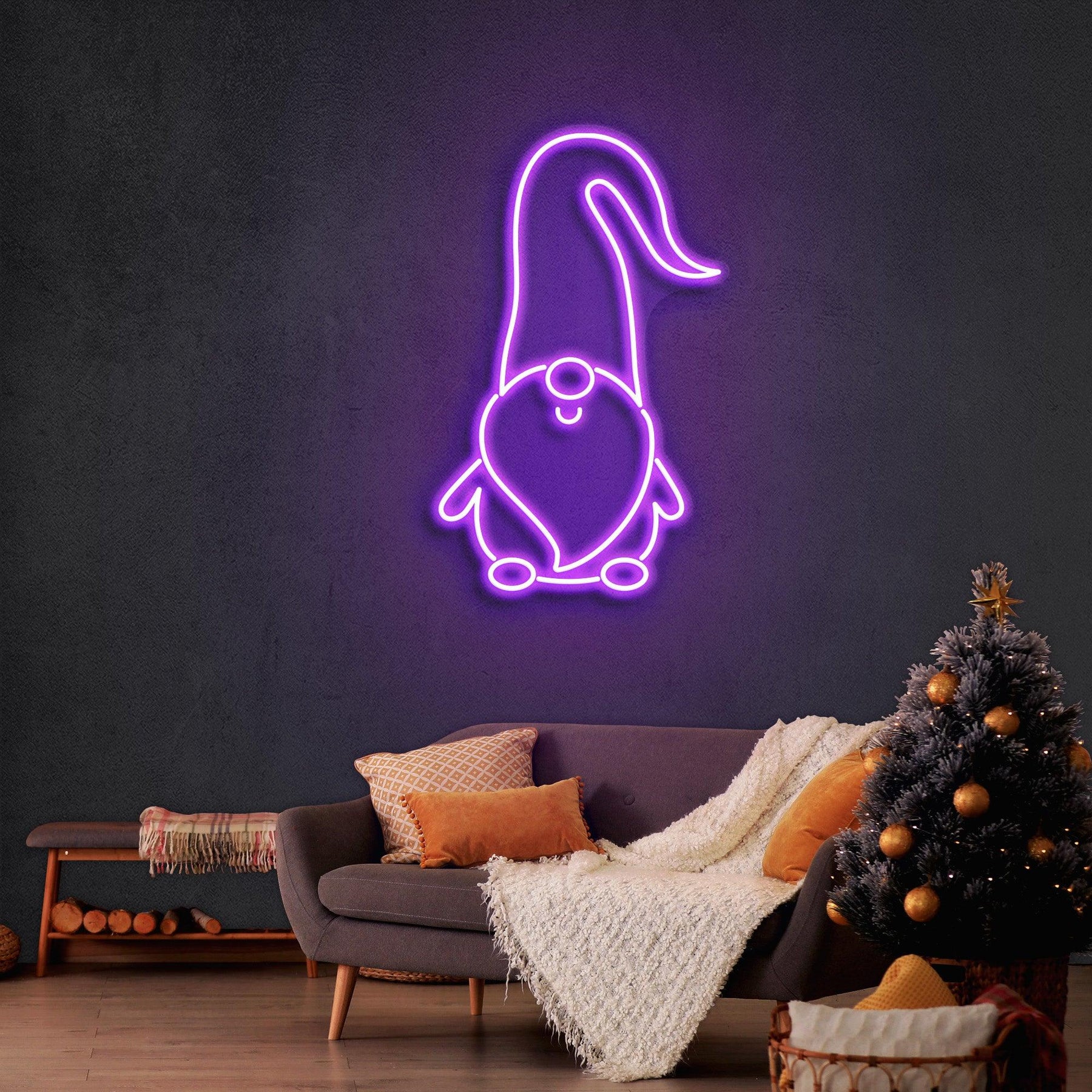 Scandinavian Gnomes Christmas Neon Sign