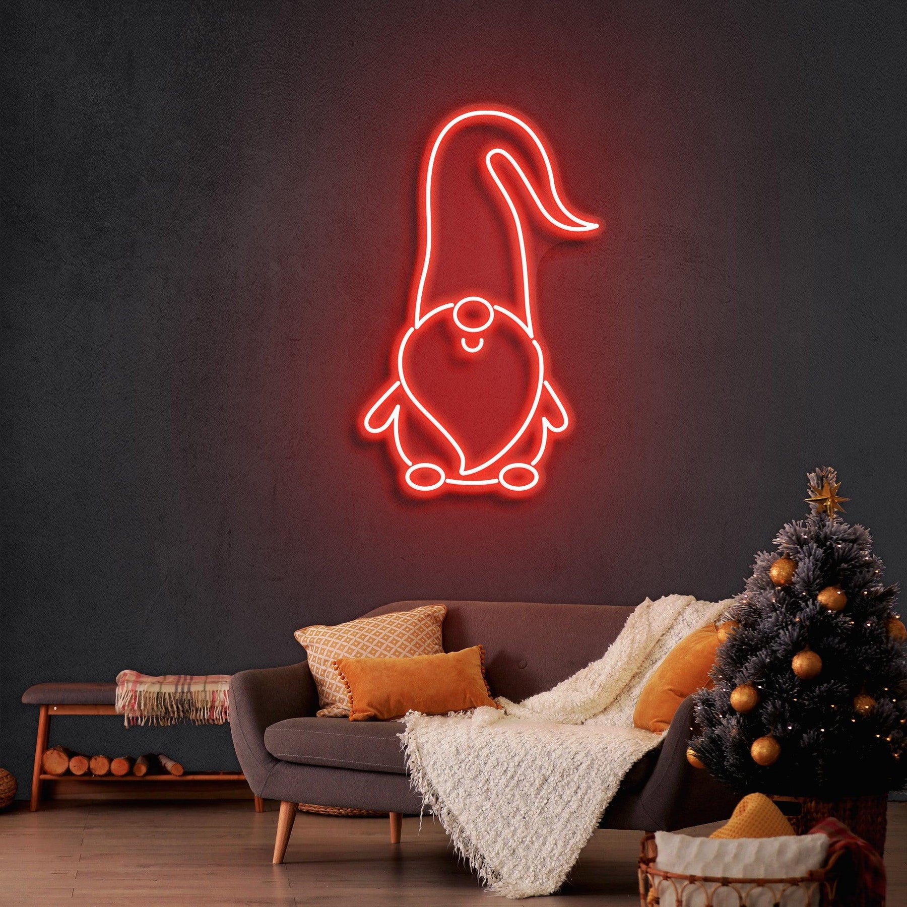 Scandinavian Gnomes Christmas Neon Sign