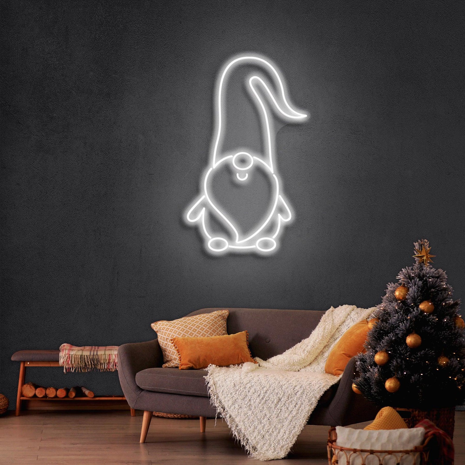 Scandinavian Gnomes Christmas Neon Sign