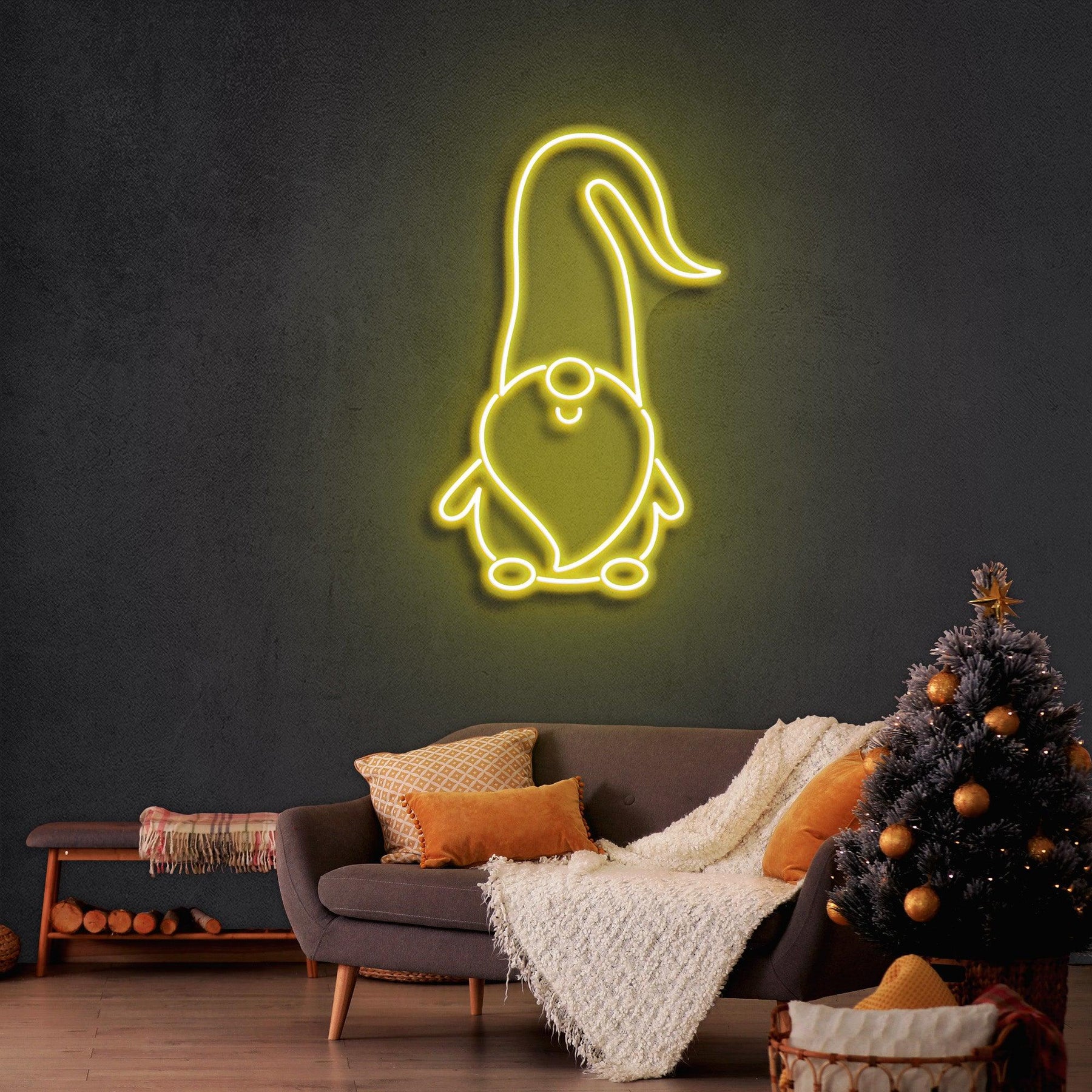 Scandinavian Gnomes Christmas Neon Sign