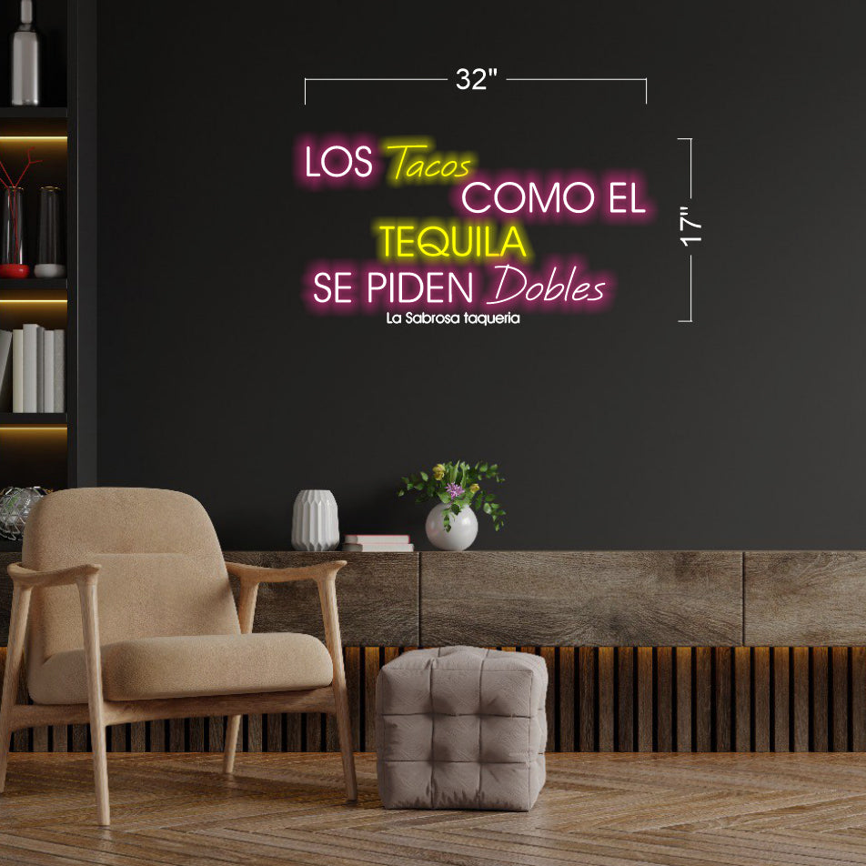 4 SETS FOR LA SABROSA TAQUERIA - LED NEON SIGN