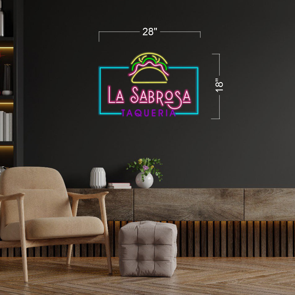 4 SETS FOR LA SABROSA TAQUERIA - LED NEON SIGN