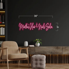 2 SETS: Martha's Boutique and Martha's Hair & Nails Salon - LED Neon Sign