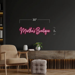 2 SETS: Martha's Boutique and Martha's Hair & Nails Salon - LED Neon Sign