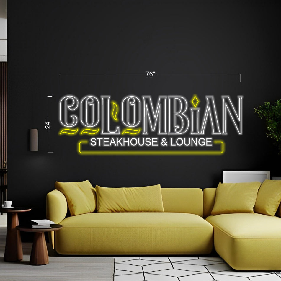 3 Set COLOMBIAN Steak House & Lounge - LED Neon Sign