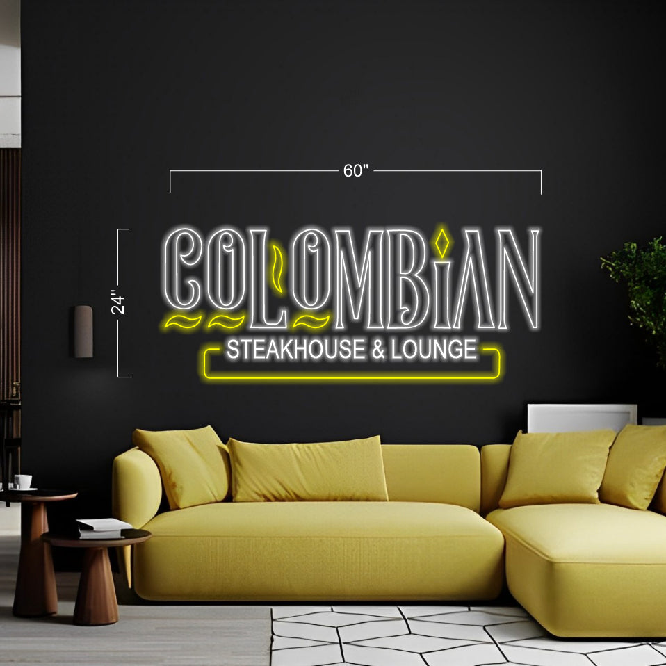 3 Set COLOMBIAN Steak House & Lounge - LED Neon Sign