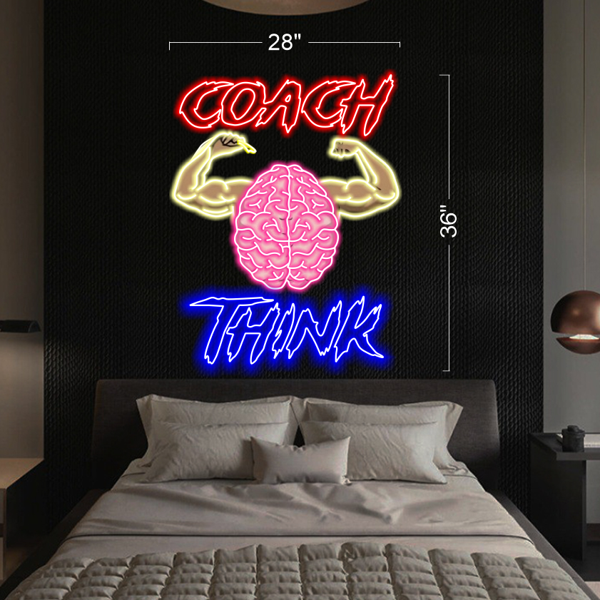 Coach Brain Think - LED Neon Sign