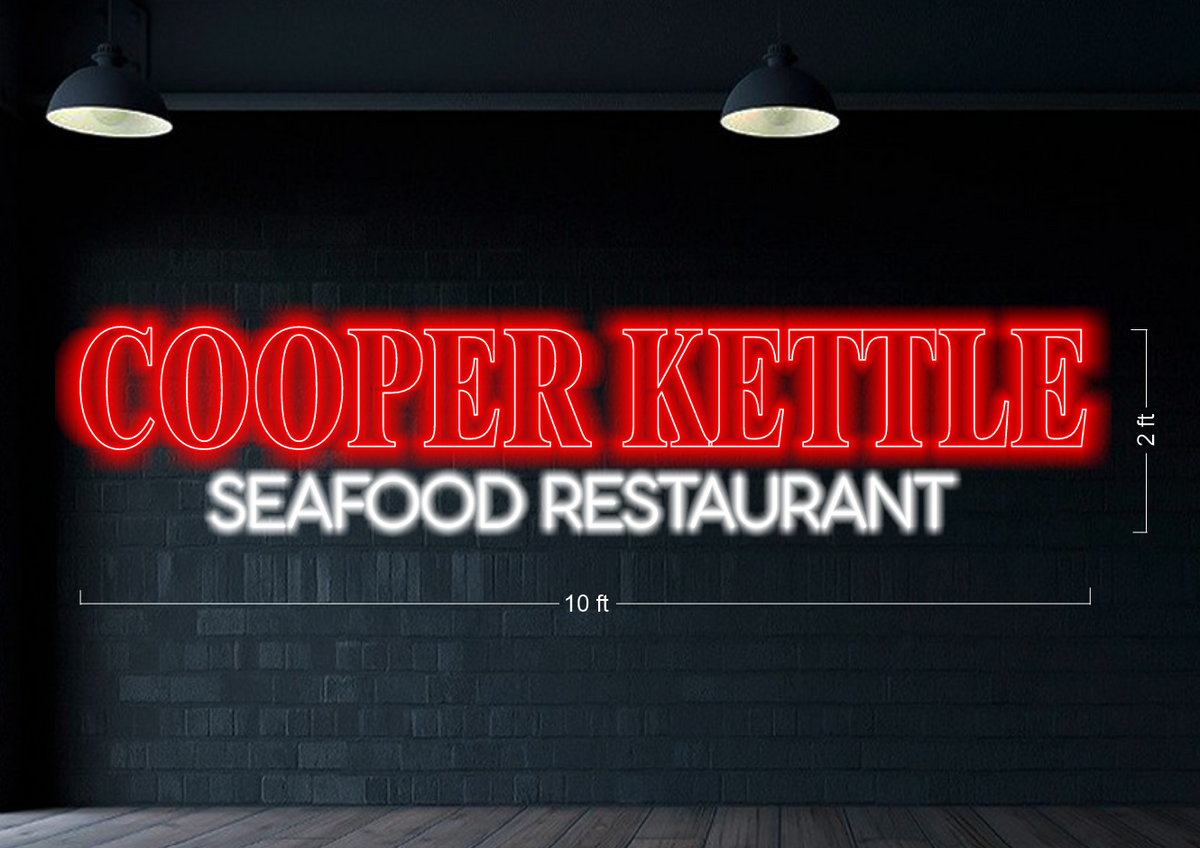 Copper Kettle Seafood Restaurant (Outside) - LED Neon Sign