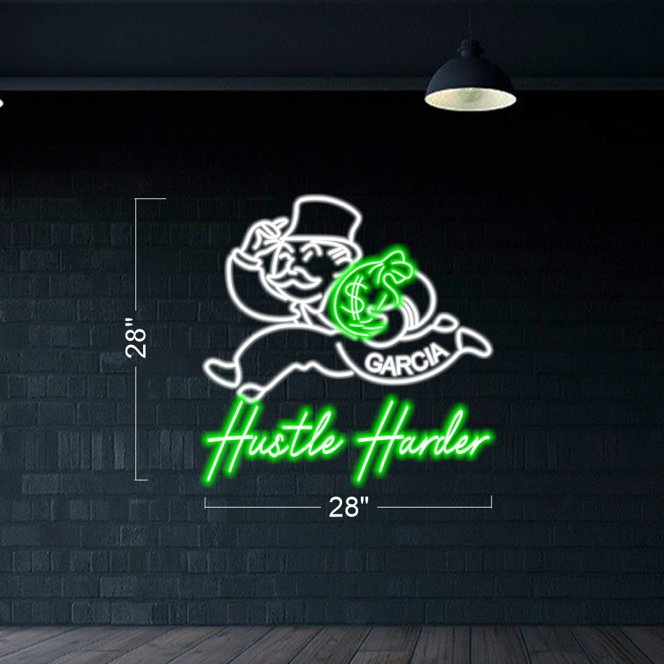 Hustle Harder - LED Neon Sign