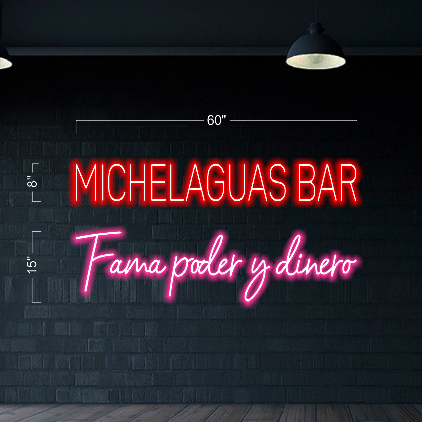 2 Sets MICHELAGUAS BAR - LED Neon Sign