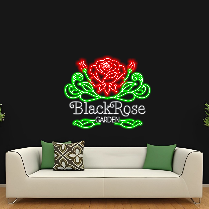 Black Rose Garden - LED Neon Sign