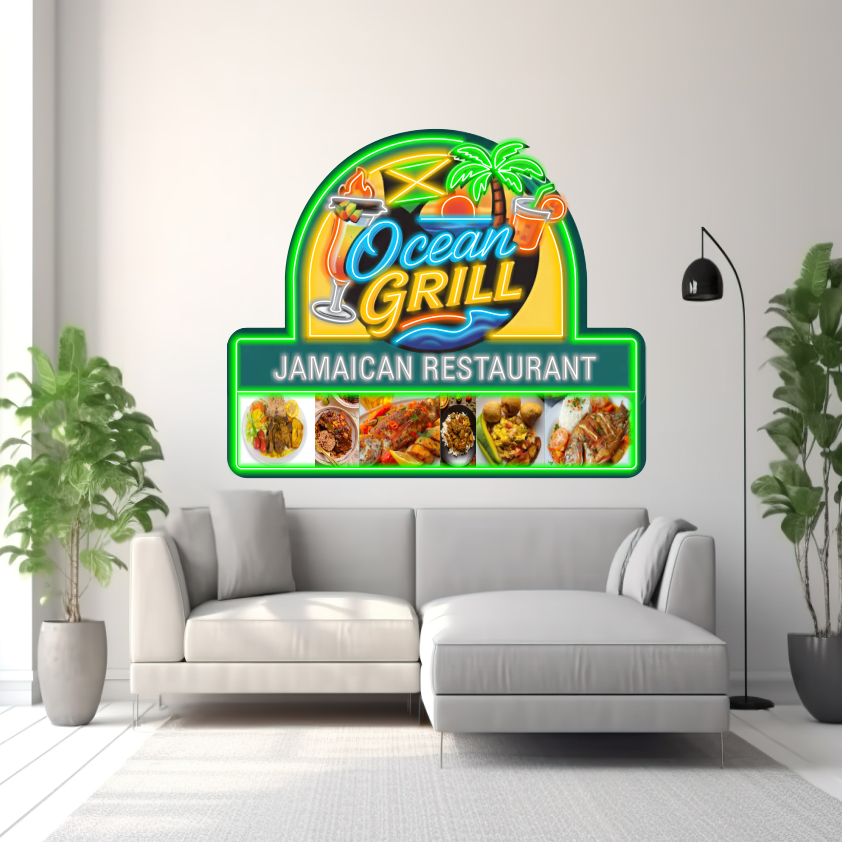Ocean Grill Jamaican Restaurant - LED Neon Sign