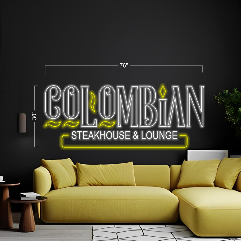 3 Set COLOMBIAN Steak House & Lounge - LED Neon Sign