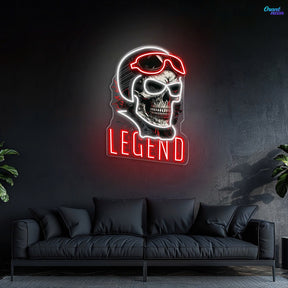 Rogue Rider: Neon Skull & Helm Neon Sign Light Artwork