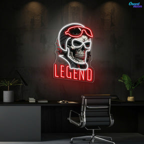 Rogue Rider: Neon Skull & Helm Neon Sign Light Artwork