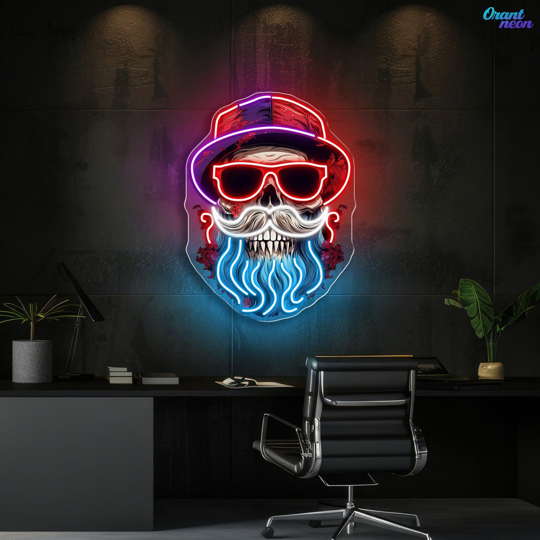 Neon Cheers: A Skull’s Refined Style Neon Sign Light Artwork