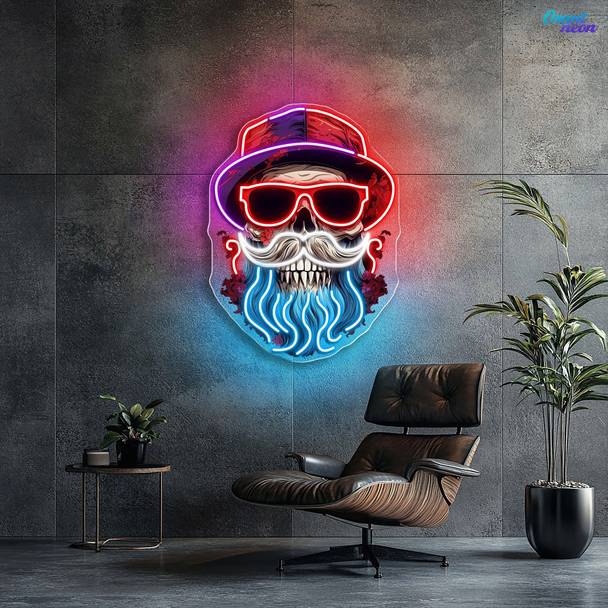 Neon Cheers: A Skull’s Refined Style Neon Sign Light Artwork