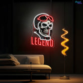 Rogue Rider: Neon Skull & Helm Neon Sign Light Artwork