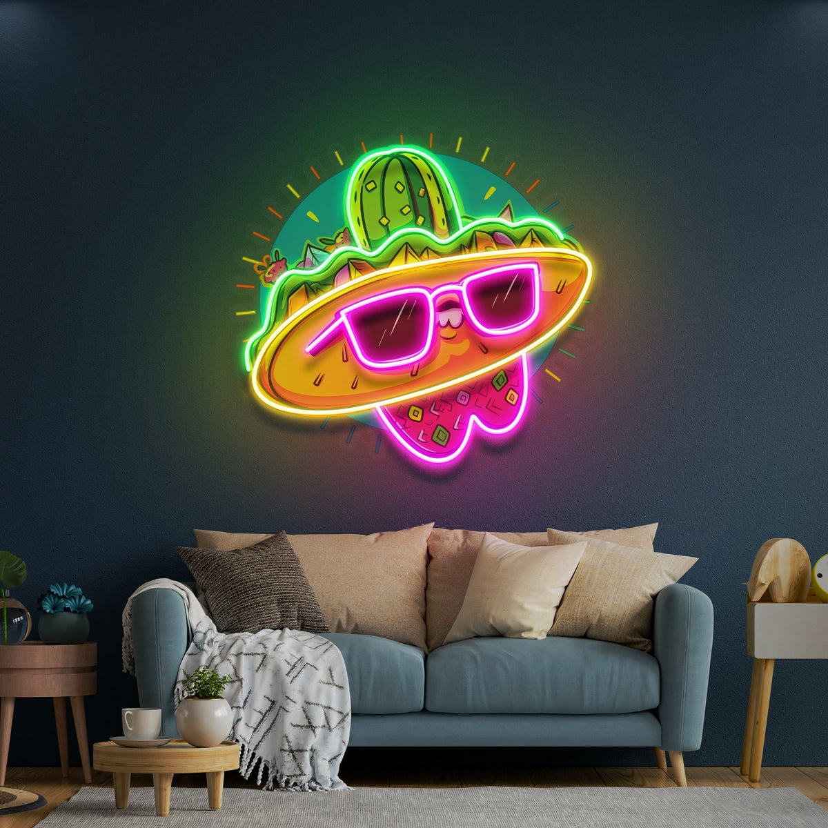 Taco Restaurant Decor Mexican Food Artwork Led Neon Sign Light