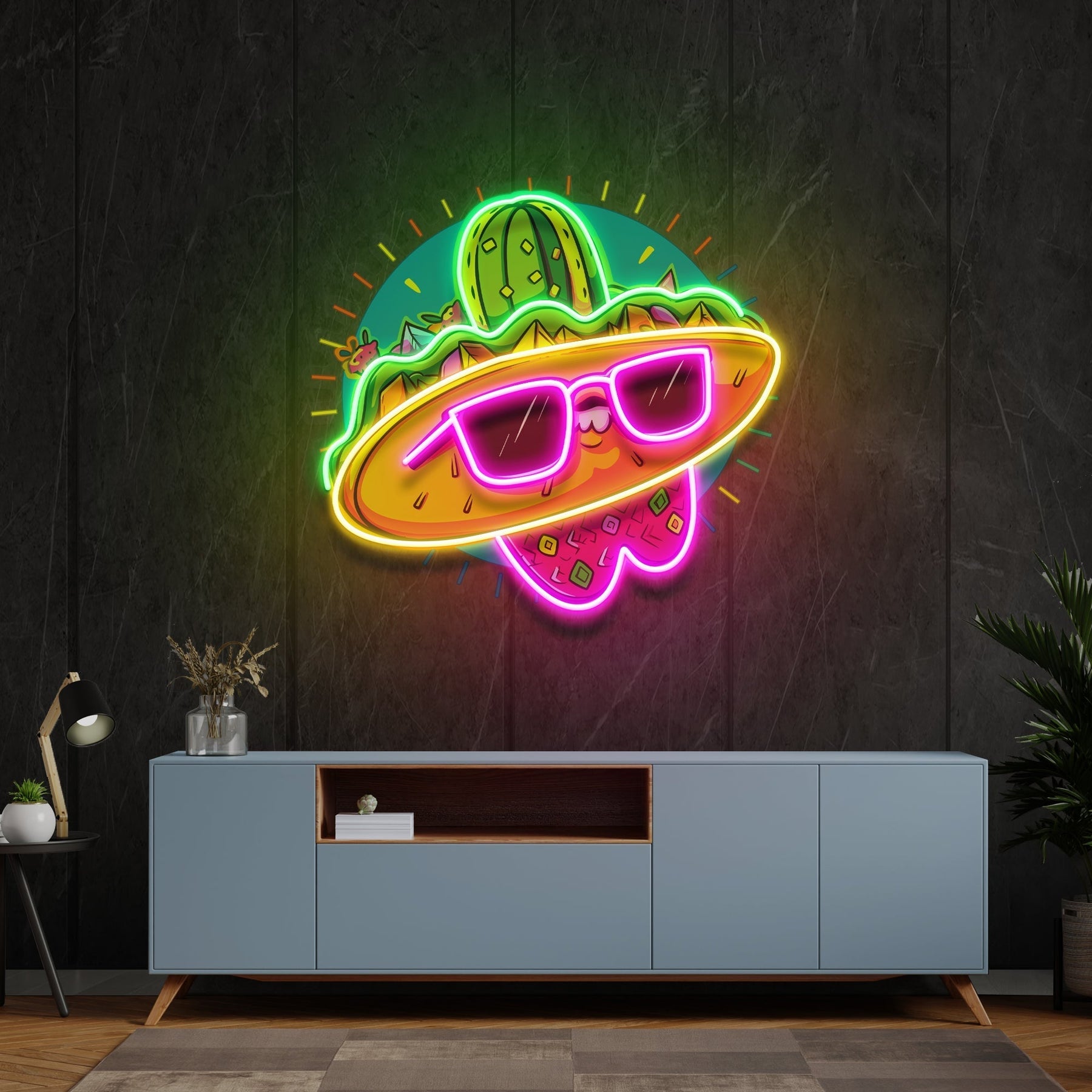 Taco Restaurant Decor Mexican Food Artwork Led Neon Sign Light