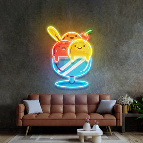 Three Color Icecream Led Neon Acrylic Artwork