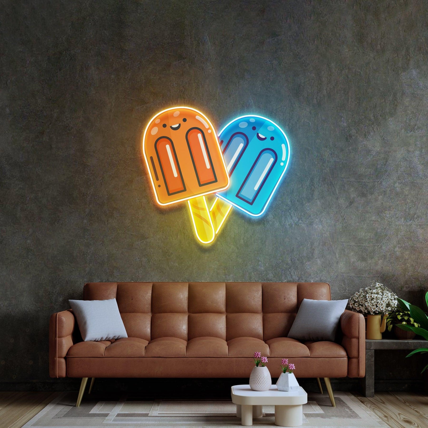 Two Popsicles Led Neon Acrylic Artwork