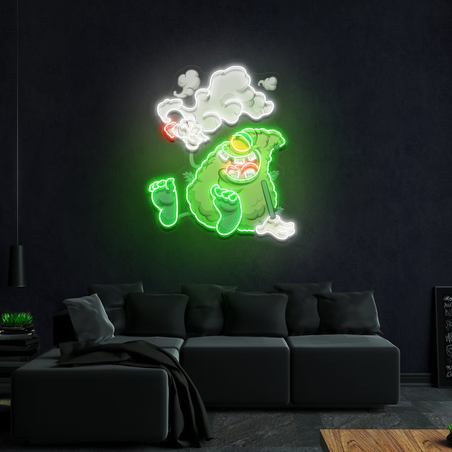 Weed Bud Cartoon Artwork Led Neon Sign Light