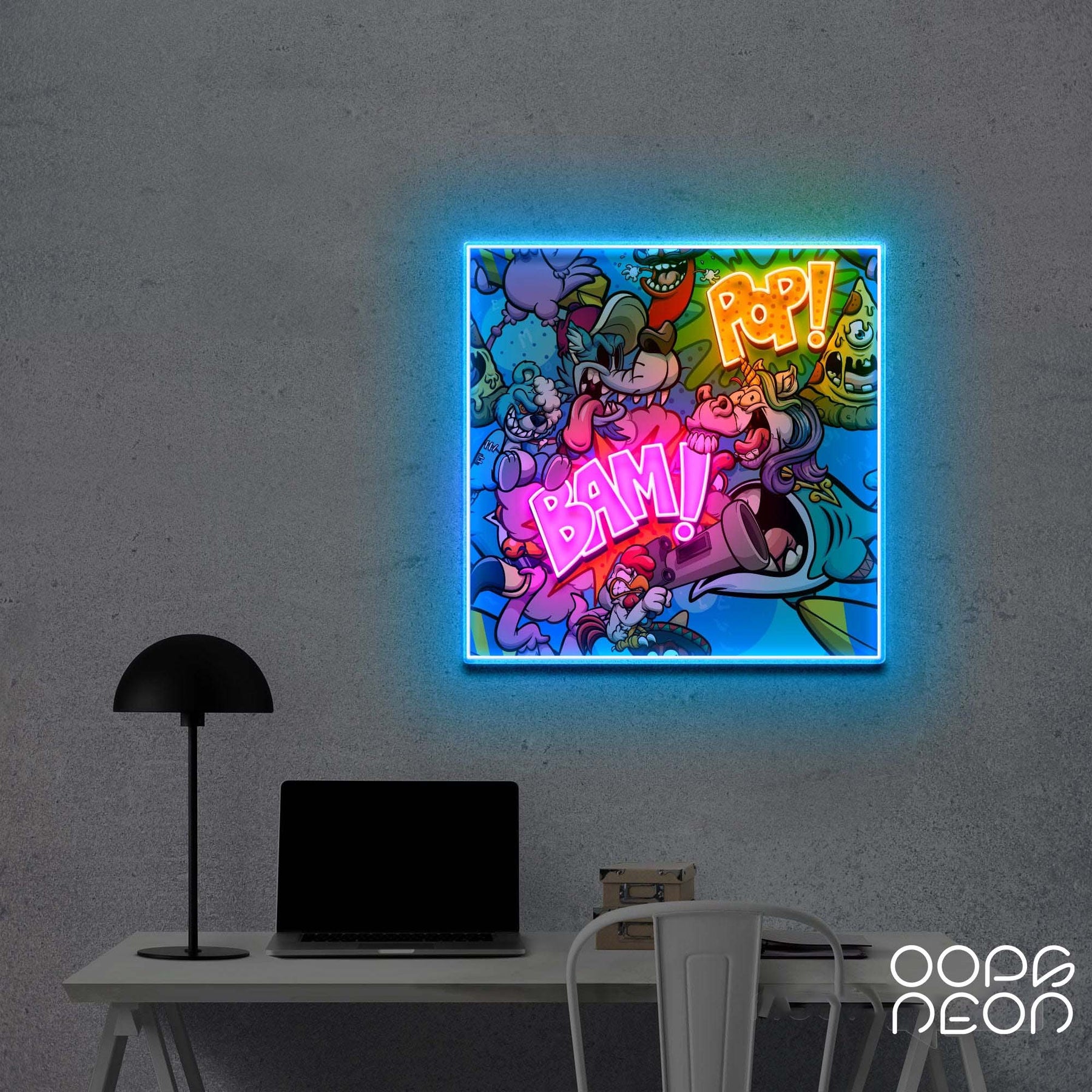 "Bam Pop"" Neon x Acrylic Artwork