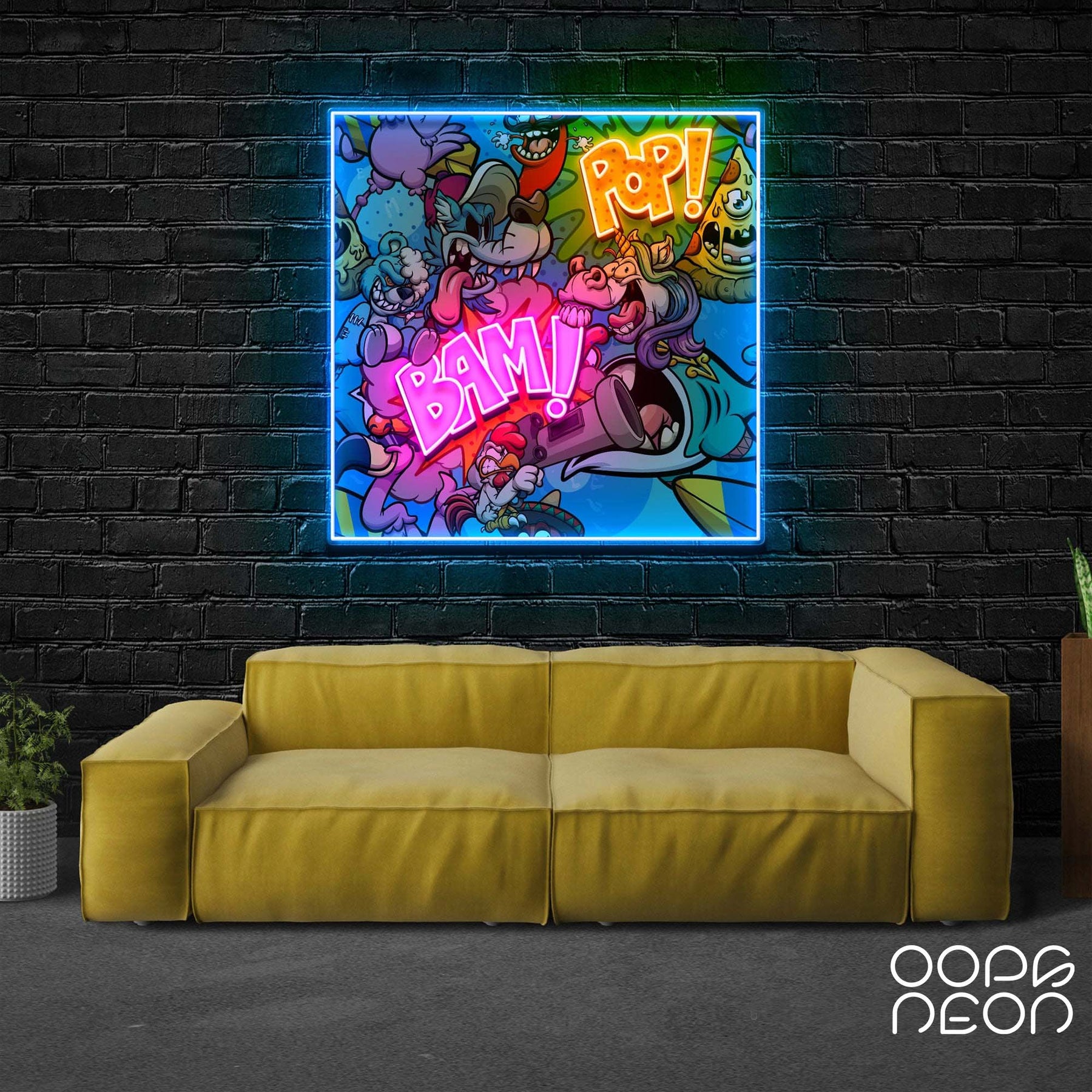 "Bam Pop"" Neon x Acrylic Artwork