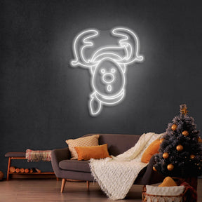 Dear Head Christmas Neon Sign