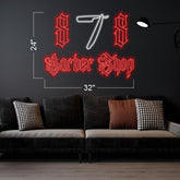 878 Barber Shop - LED Neon Sign