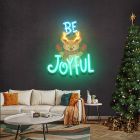 Joyful Deer Christmas Neon Sign