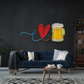 I Love Beer Artwork Led Neon Sign Light