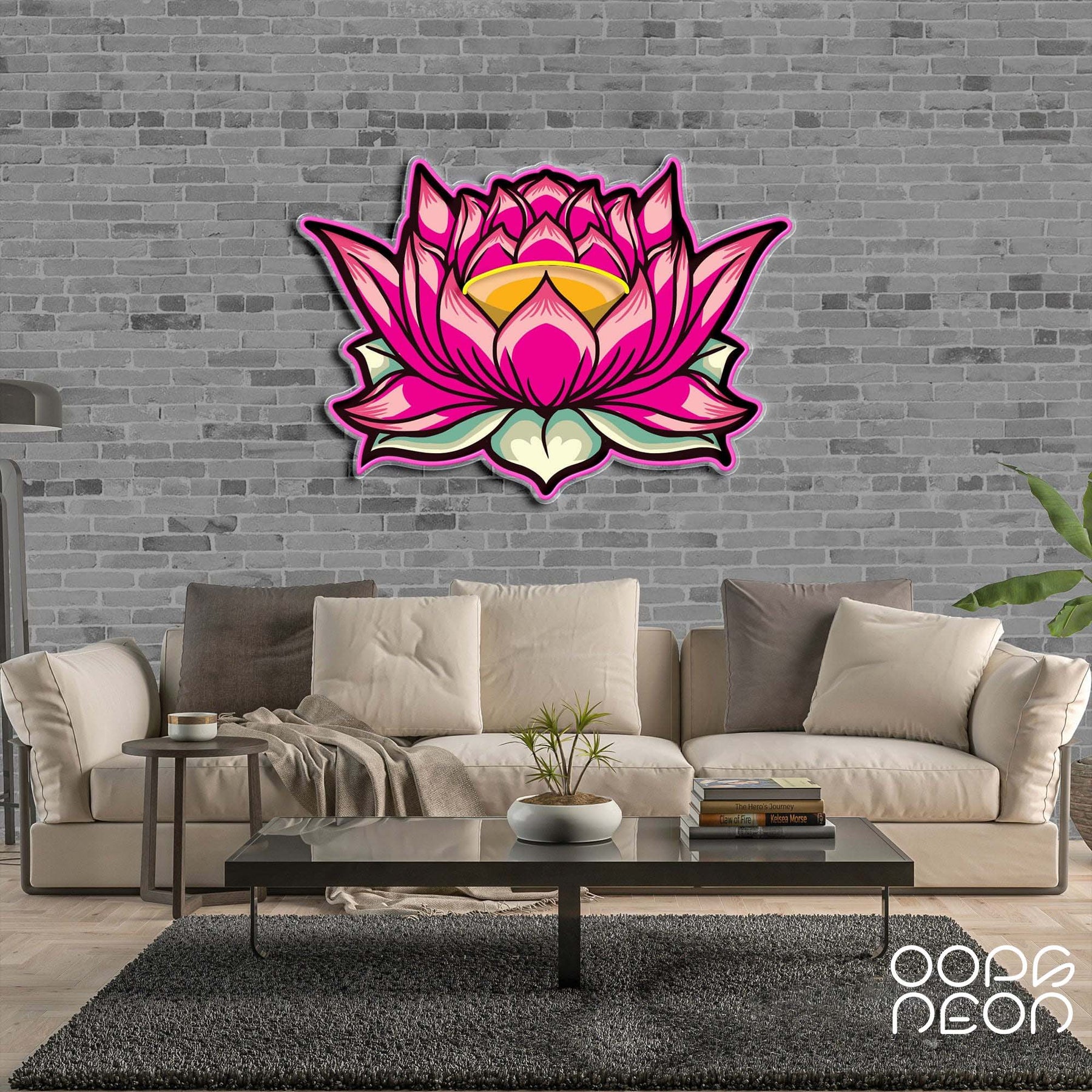 "Lotus Flower" Neon x Acrylic Artwork