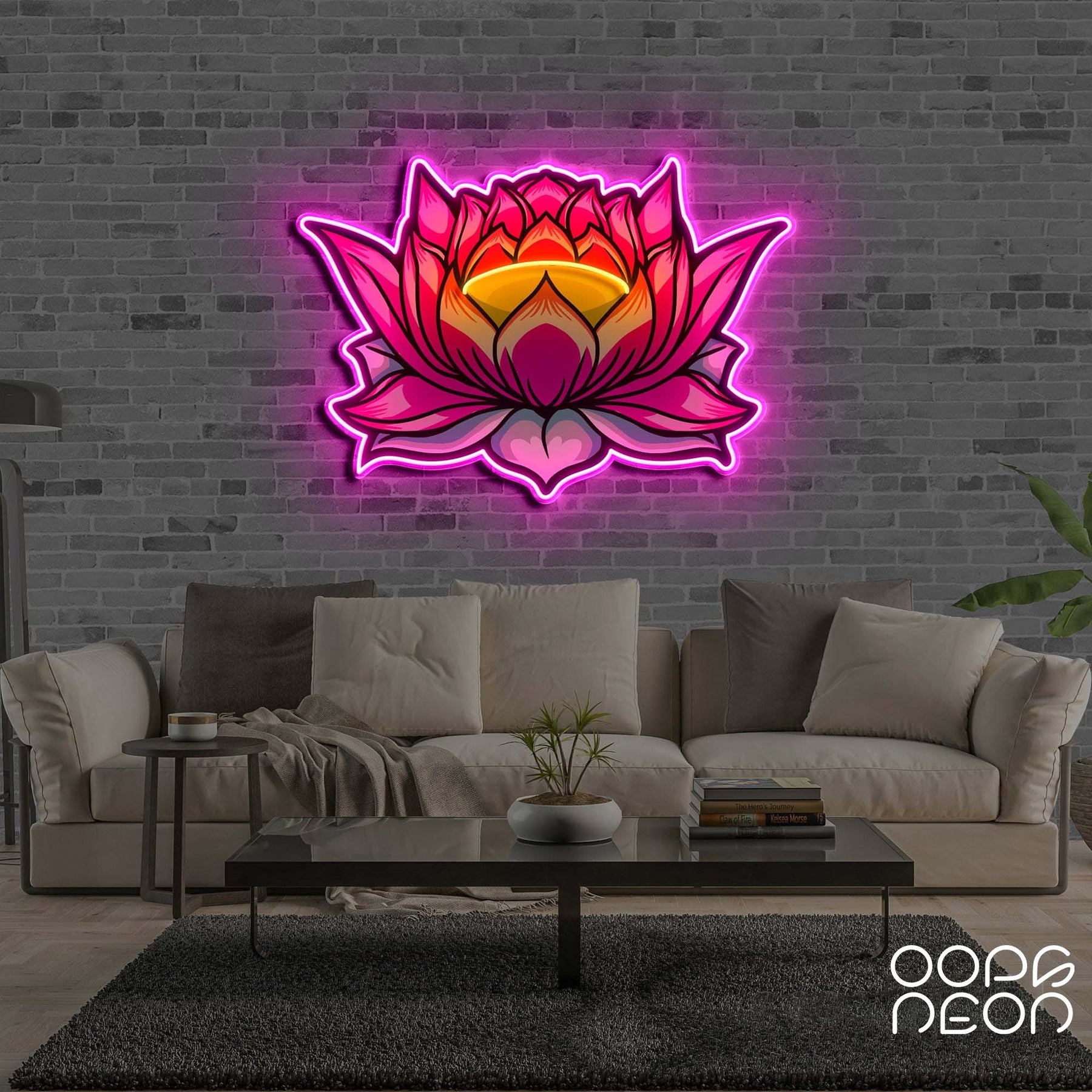 "Lotus Flower" Neon x Acrylic Artwork