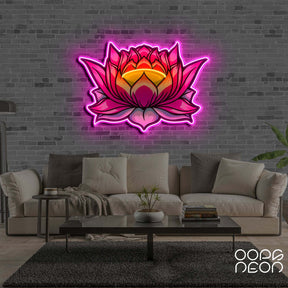 "Lotus Flower" Neon x Acrylic Artwork