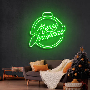 Merry Christmas Ball Neon Sign