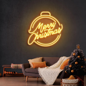 Merry Christmas Ball Neon Sign