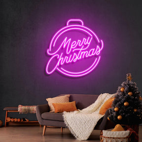 Merry Christmas Ball Neon Sign