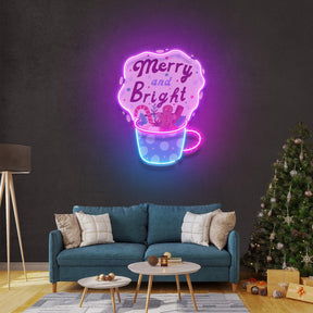 Merry Christmas Mug Neon Sign