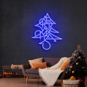 Merry Xmas Pine Tree Neon Sign