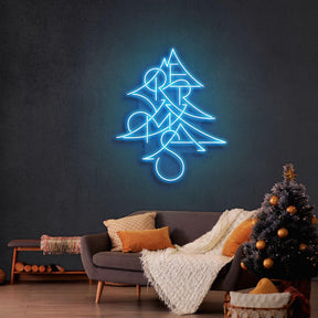 Merry Xmas Pine Tree Neon Sign