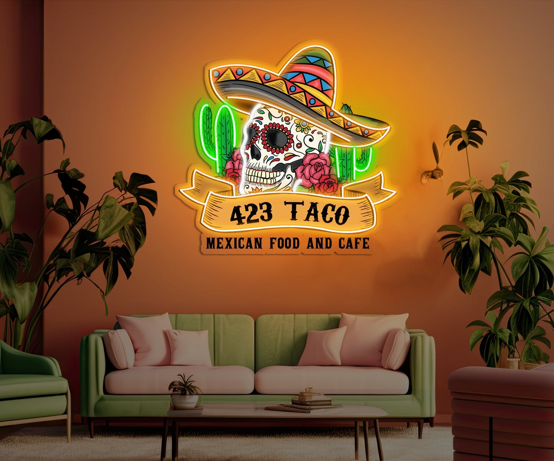 Custom Mexican Food Restaurants LED Neon Sign Light Pop Art