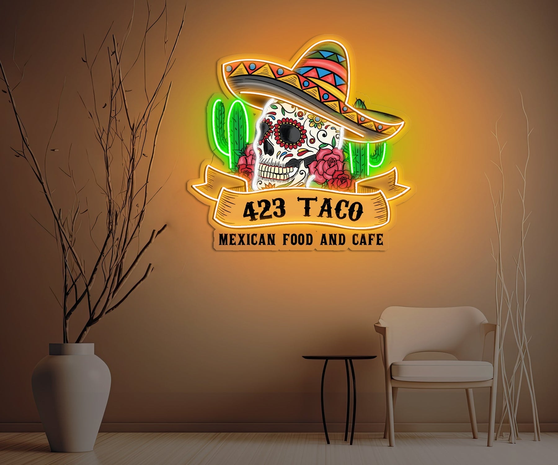 Custom Mexican Food Restaurants LED Neon Sign Light Pop Art