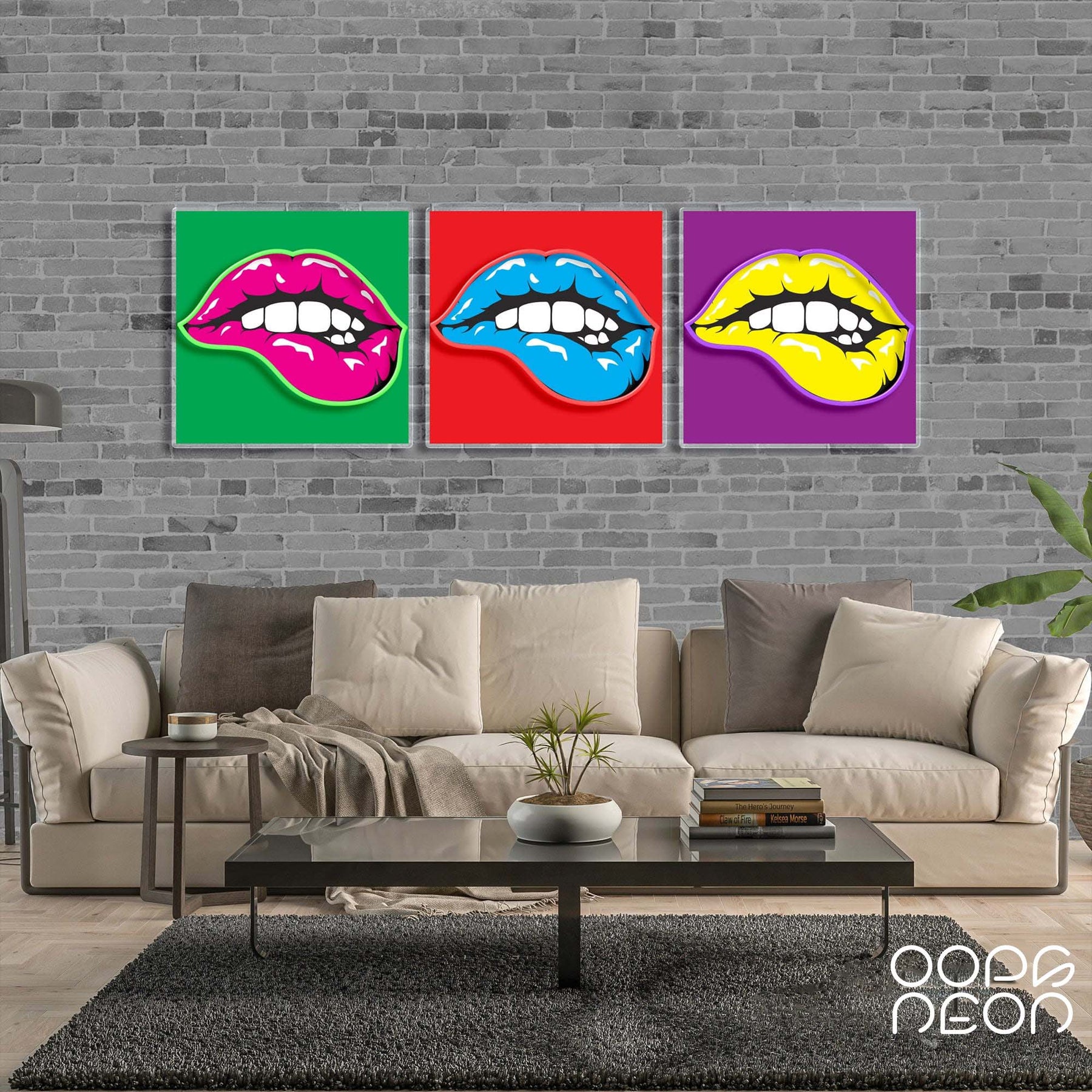 "Pop Art Lips" Neon x Acrylic Artwork